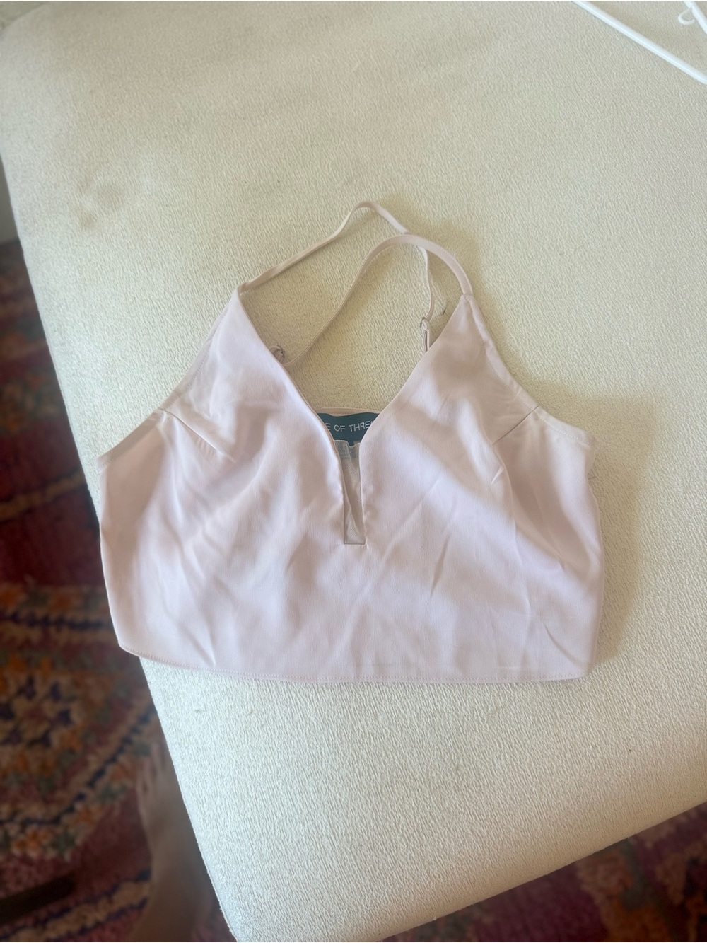 V-Neck Light Pink Halter Crop Top